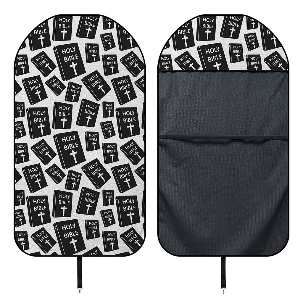 Black And White Holy Bible Pattern Print Waterproof Car Seat Cover