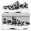 Black And White Holy Bible Pattern Print White Chunky Shoes