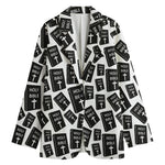 Black And White Holy Bible Pattern Print Women's Blazer