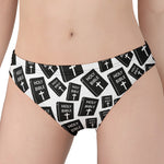 Black And White Holy Bible Pattern Print Women's Panties