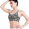 Black And White Holy Bible Pattern Print Women's Sports Bra