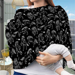 Black And White Horse Pattern Print Baby Seat Cover