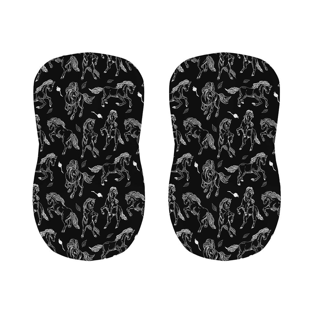 Black And White Horse Pattern Print Bar Stool Covers