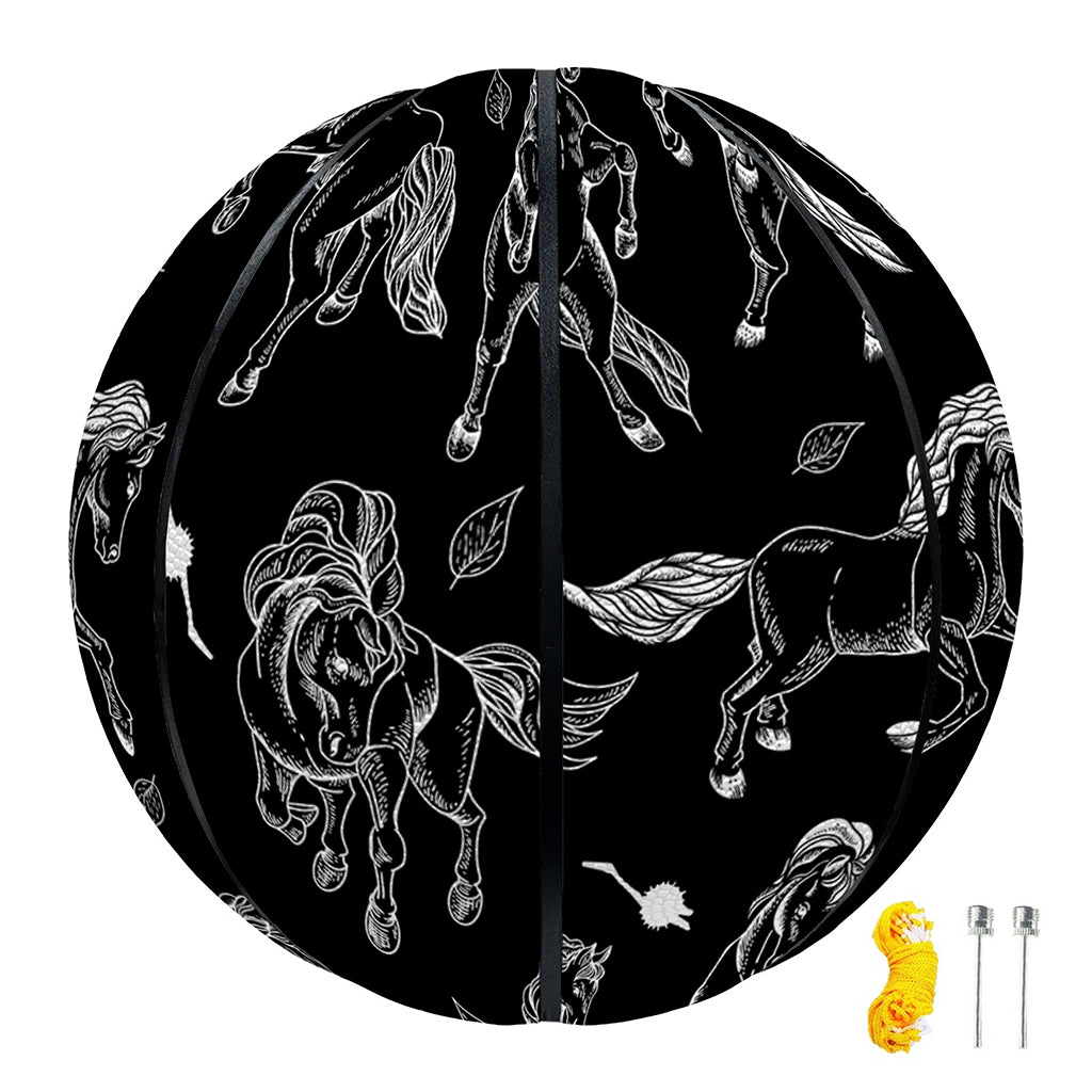 Black And White Horse Pattern Print Basketball