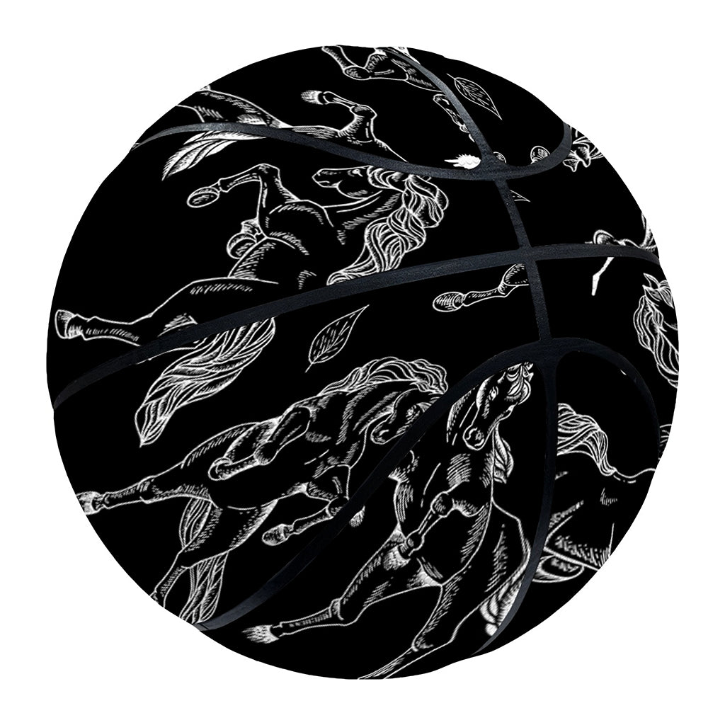 Black And White Horse Pattern Print Basketball