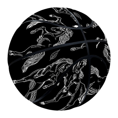 Black And White Horse Pattern Print Basketball