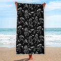 Black And White Horse Pattern Print Beach Towel