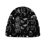 Black And White Horse Pattern Print Beanie
