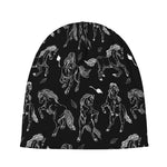 Black And White Horse Pattern Print Beanie