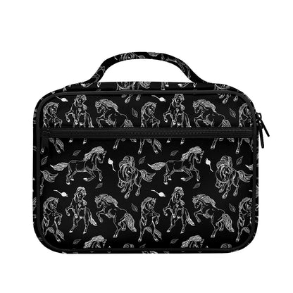 Black And White Horse Pattern Print Briefcase Bible Bag