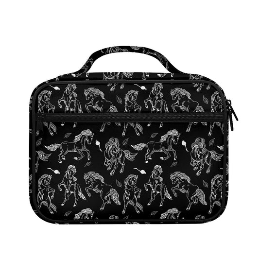 Black And White Horse Pattern Print Briefcase Bible Bag