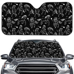 Black And White Horse Pattern Print Car Windshield Sun Shade