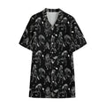 Black And White Horse Pattern Print Cotton Hawaiian Shirt