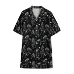 Black And White Horse Pattern Print Cotton Hawaiian Shirt
