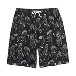 Black And White Horse Pattern Print Cotton Shorts