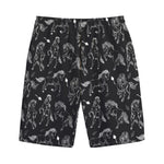 Black And White Horse Pattern Print Cotton Shorts