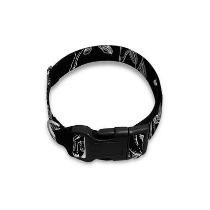 Black And White Horse Pattern Print Dog Collar