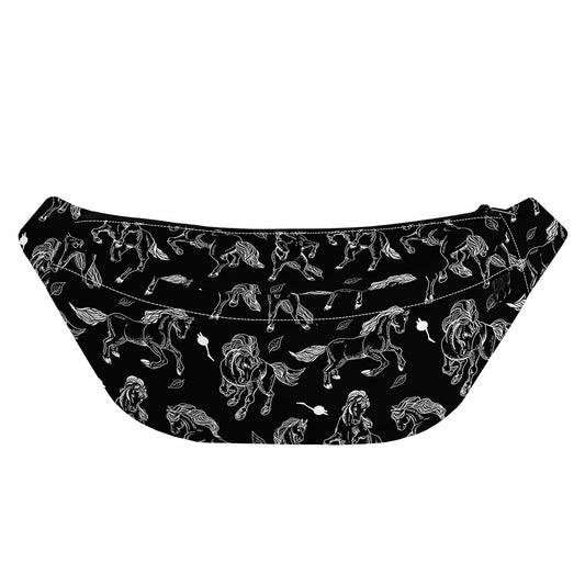 Black And White Horse Pattern Print Fanny Pack