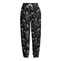 Black And White Horse Pattern Print Fleece Lined Knit Pants
