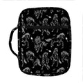 Black And White Horse Pattern Print Front Pocket Bible Bag