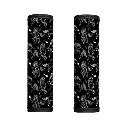 Black And White Horse Pattern Print Handle Covers