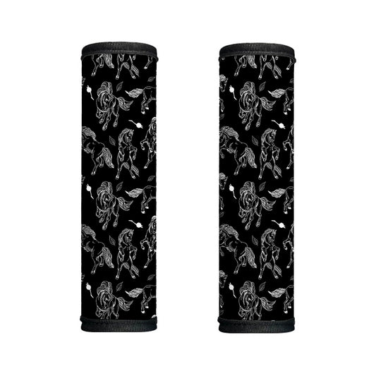 Black And White Horse Pattern Print Handle Covers