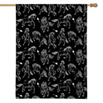 Black And White Horse Pattern Print House Flag