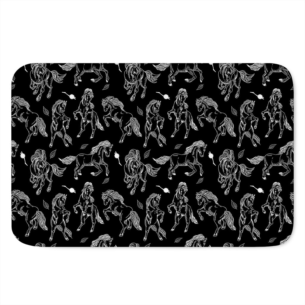 Black And White Horse Pattern Print Indoor Door Mat