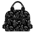 Black And White Horse Pattern Print Insulated Lunch Bag