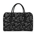 Black And White Horse Pattern Print Leather Duffel Bag