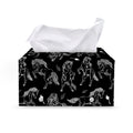Black And White Horse Pattern Print Leather Tissue Box Cover