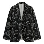 Black And White Horse Pattern Print Men's Blazer