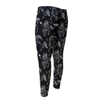 Black And White Horse Pattern Print Men's Compression Pants