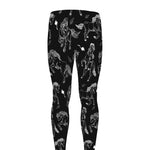 Black And White Horse Pattern Print Men's leggings