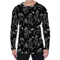 Black And White Horse Pattern Print Men's Long Sleeve T-Shirt