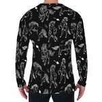 Black And White Horse Pattern Print Men's Long Sleeve T-Shirt