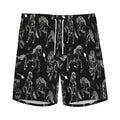 Black And White Horse Pattern Print Men's Athletic Shorts