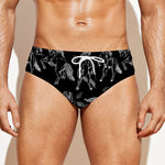 Black And White Horse Pattern Print Men's Swim Briefs
