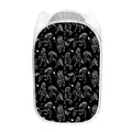 Black And White Horse Pattern Print Mesh Laundry Hamper