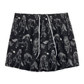 Black And White Horse Pattern Print Mesh Shorts