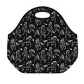 Black And White Horse Pattern Print Neoprene Lunch Bag