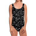 Black And White Horse Pattern Print One Piece Swimsuit