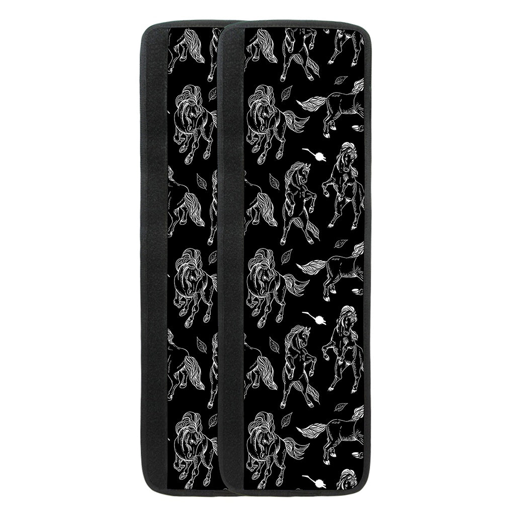 Black And White Horse Pattern Print Refrigerator Handle Covers
