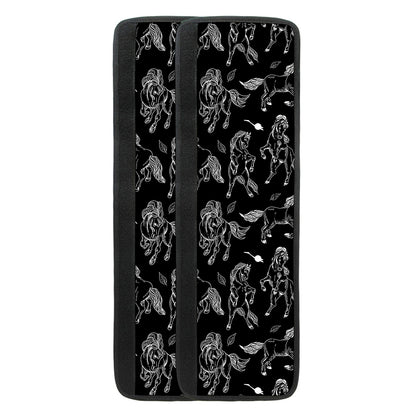 Black And White Horse Pattern Print Refrigerator Handle Covers