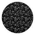 Black And White Horse Pattern Print Round Blanket