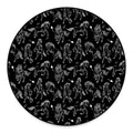 Black And White Horse Pattern Print Round Floor Mat