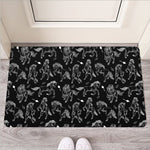 Black And White Horse Pattern Print Rubber Doormat