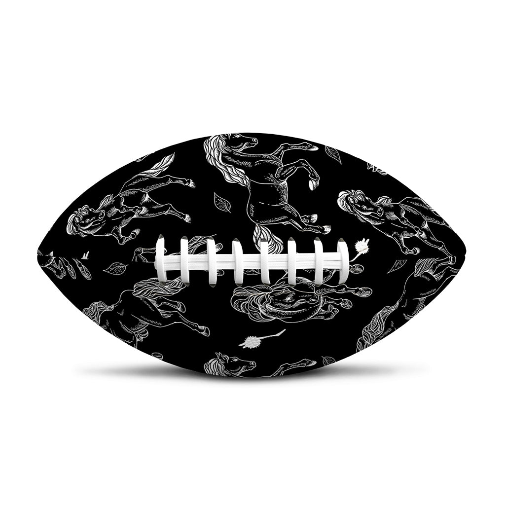 Black And White Horse Pattern Print Rugby Ball