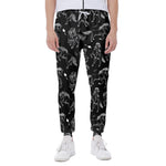 Black And White Horse Pattern Print Scuba Joggers