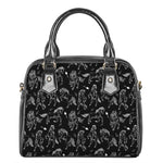 Black And White Horse Pattern Print Shoulder Handbag